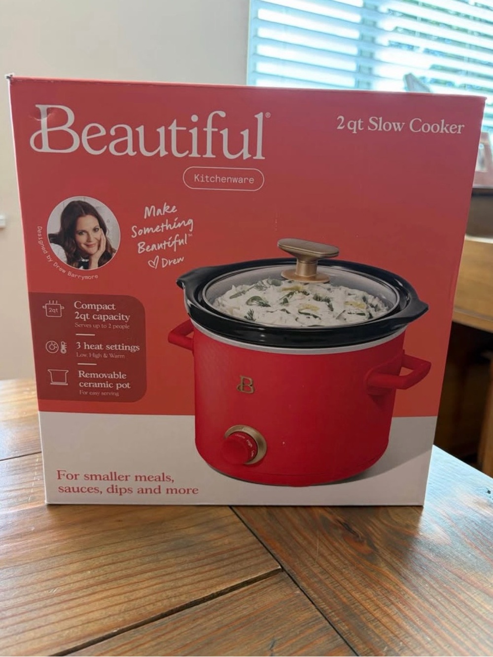 2 qt Red Slow Cooker - Compact Ceramic Slow Cooker